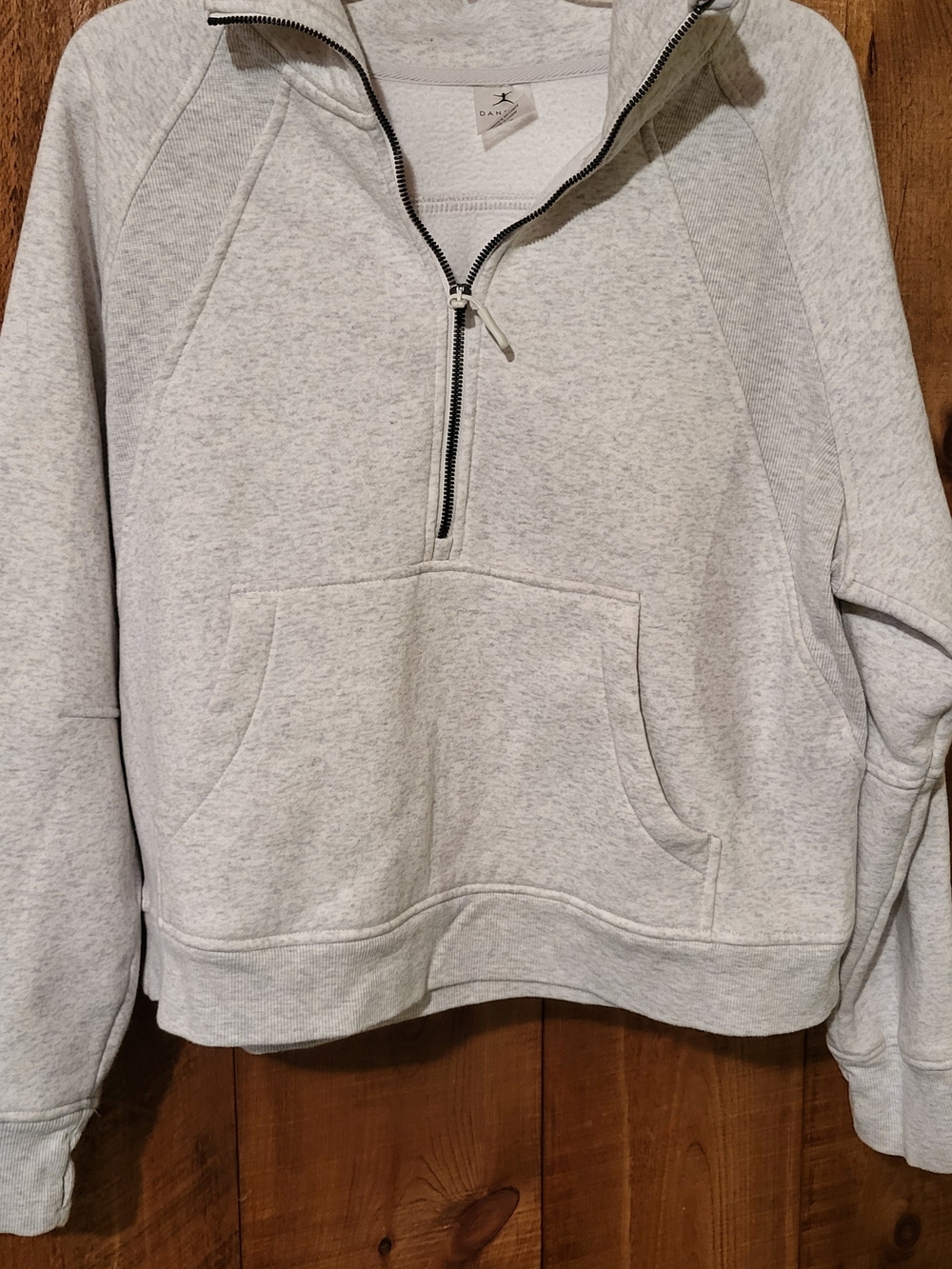 Danskin Womens Grey Quarter-Zip Pullover Sweatshirt